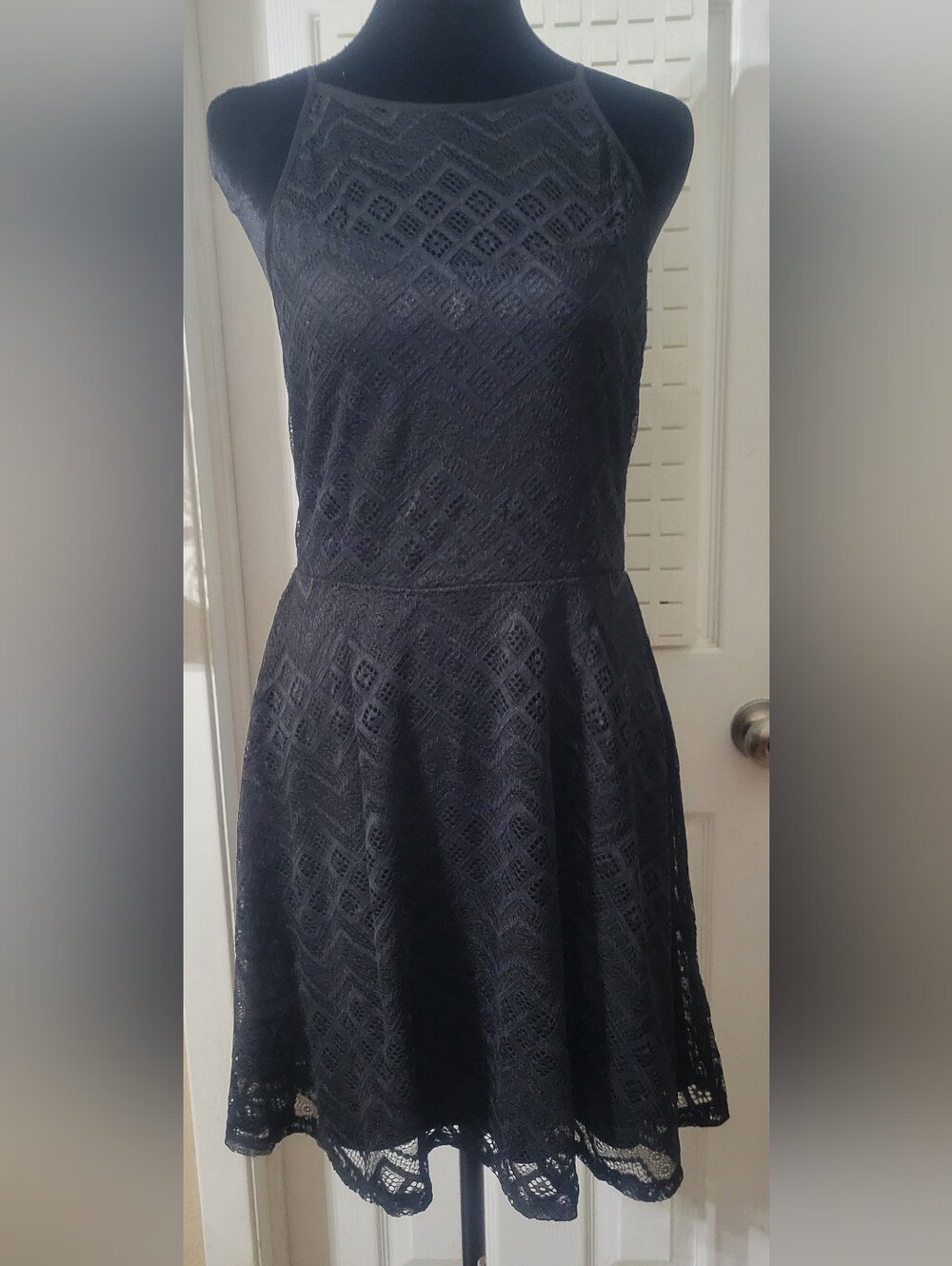 Lily Rose Black Lace Halter Mini Dress